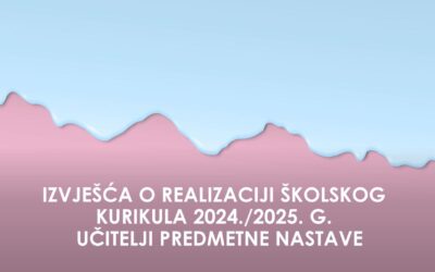IZVJEŠĆE UČITELJA PREDMETNE NASTAVE O REALIZACIJI ŠKOLSKOG KURIKULA 2024./2025.G.