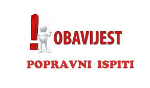 TERMIN ODRŽAVANJA POPRAVNOG ISPITA IZ MATEMATIKE