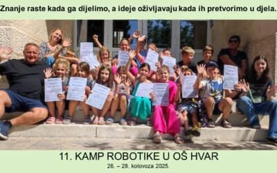 11. KAMP ROBOTIKE U OŠ HVAR – TRI DANA ZNATIŽELJE, IGRE I UČENJA